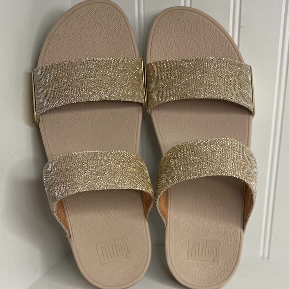 FitFlop Women's Lulu Glitz Slide Sandals Size 11 - Picture 1 of 8